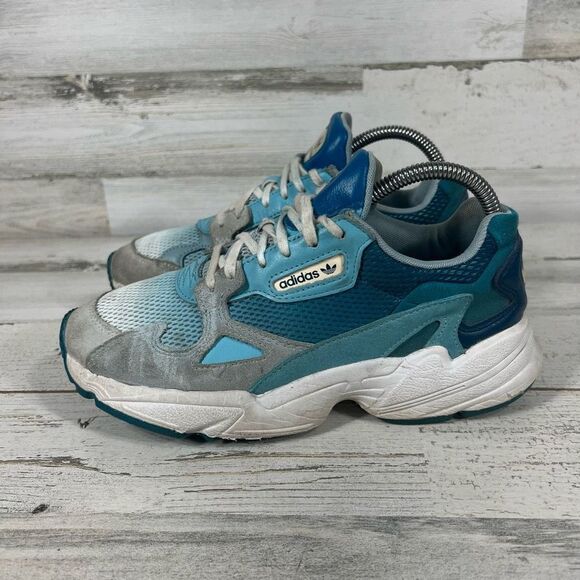 Adidas Womens‎ Torsion Wide Fit Falcon Sneaker Shoe Blue Tint Size 7 - Picture 2 of 8
